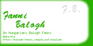 fanni balogh business card